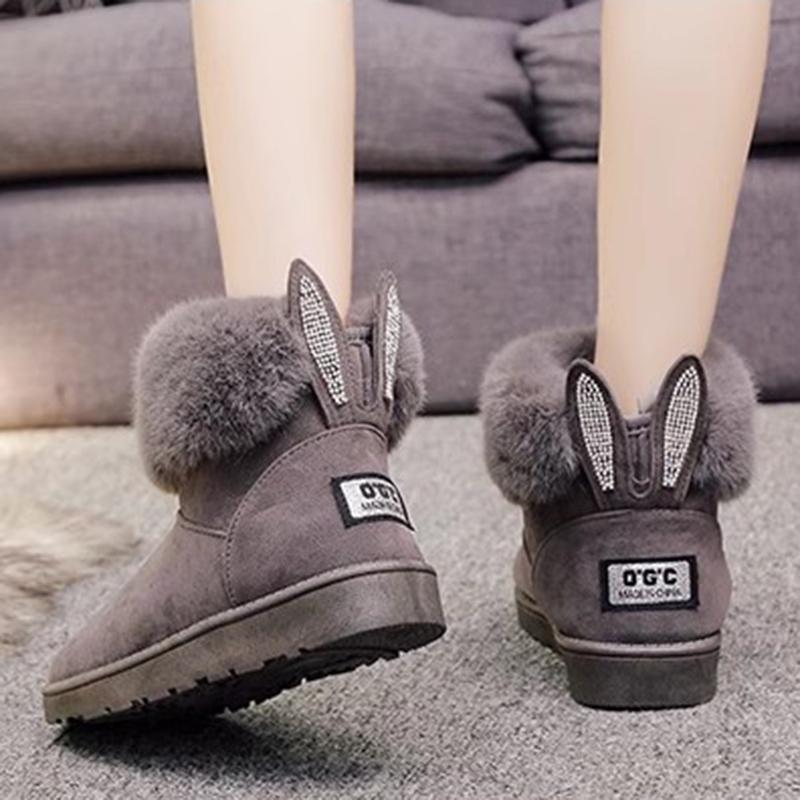 Podzimní a zimní sněhule Dámské Korejská verze Univerzální s fleecem Krátké holínky Módní Teplé Silná podrážka Krátké boty Bavlněné boty