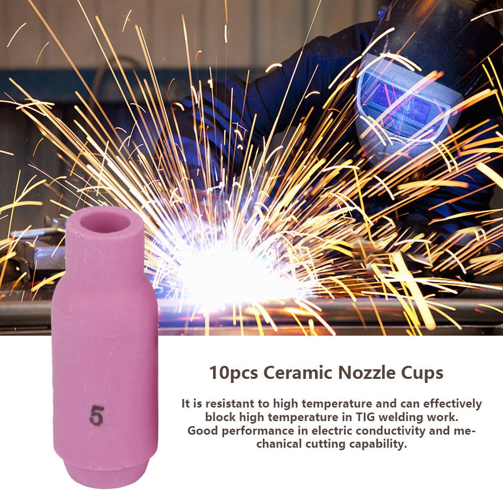 10pcs Ceramic Nozzle Cups 10N50-10N46 #4-#8 for WP-17Celsius18Celsius26 TIG Welding Torch(10N50 6.5mm)