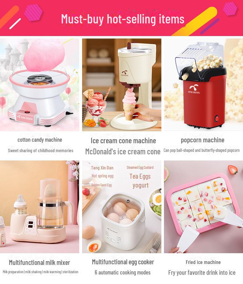 Benny Rabbit Kids' Automatic Cotton Candy Maker - Handmade Mini Design