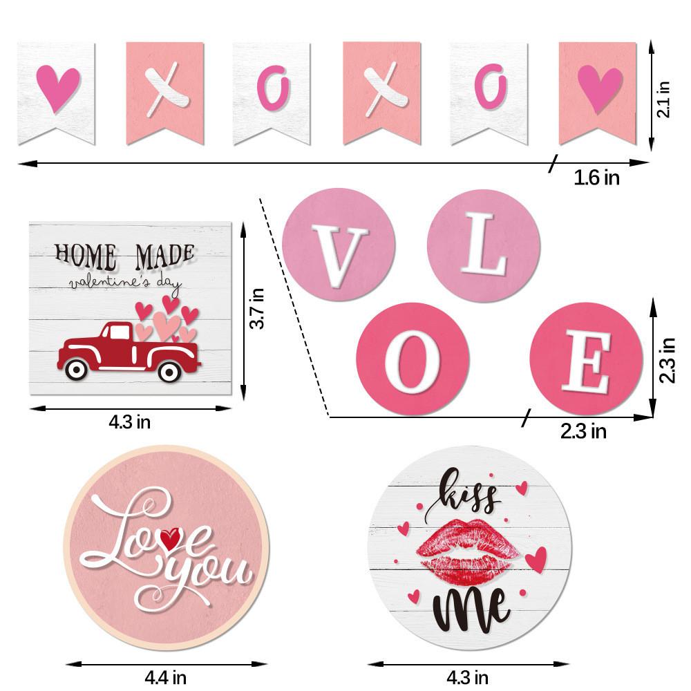 Day Festive Valentines Wooden Tray Signs With Playful Themes For Home Styling