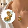 Stylish Birth Flower Pendant Openable Oval Necklace, Dainty January To December Jewelry Month Birthday Gift for Mom Wife Girlfriend Necklace