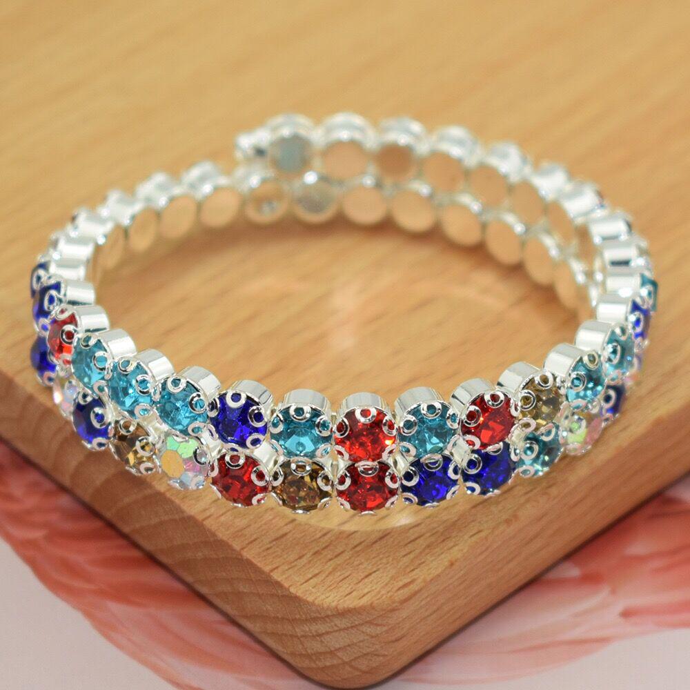 

Новый свадебный браслет на руку из страз AB, сценическое хрустальное украшение