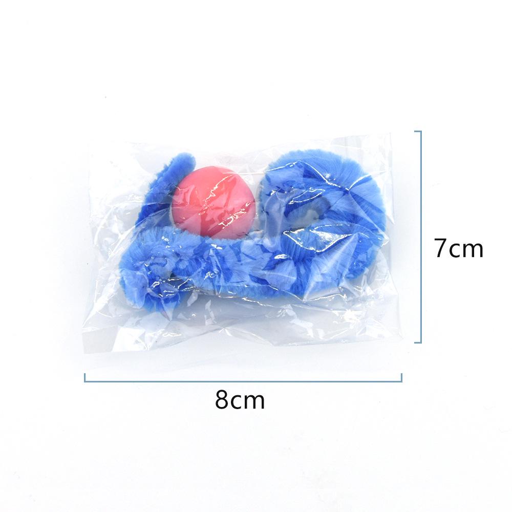 Solid Color Elastic Ball & Caterpillar Teaser Stick Kitten Toy