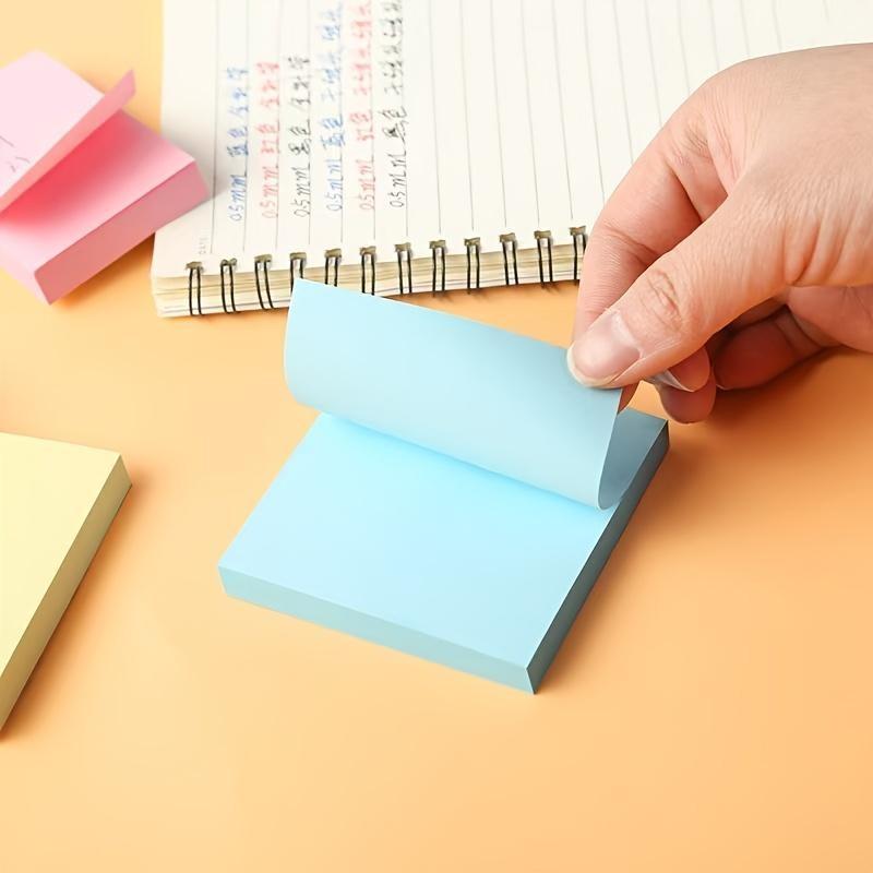 100Pcs/set Sticky Notes - 4-Color Memo Pads, Tearable for Office, Home & School, Perfect for Holidays & Gifting