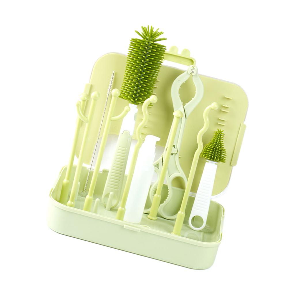 Baby Bottle Cleaner Kit Bottle Cleaning Tool for Home Travel Baby Bottle Brush Set with Brush Empty Bottle Drying Rack