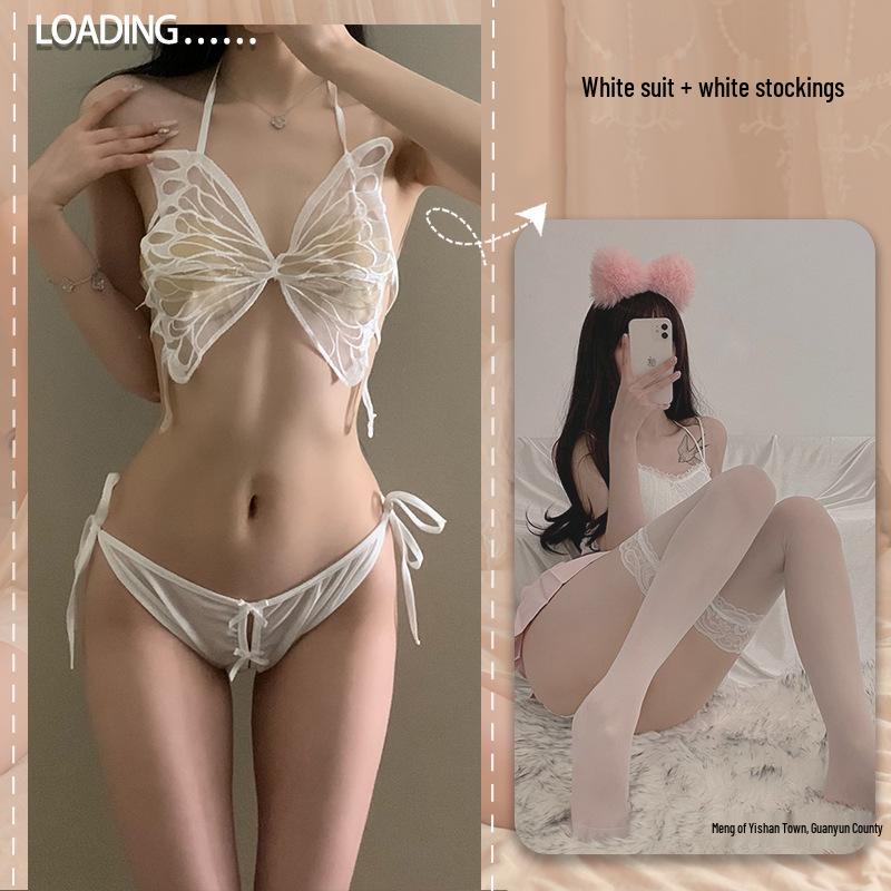 Shuo Yao Plus Size Sexy Butterfly Tie-Up Lingerie Sleepwear Set
