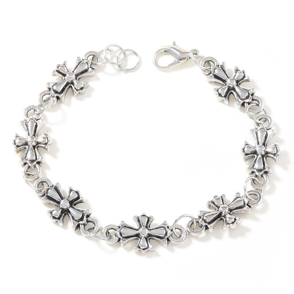Gothic Cross Bracelet For Men Women Vintage Floral Hip Hop Rock European American Trends Party Gift 130 Char