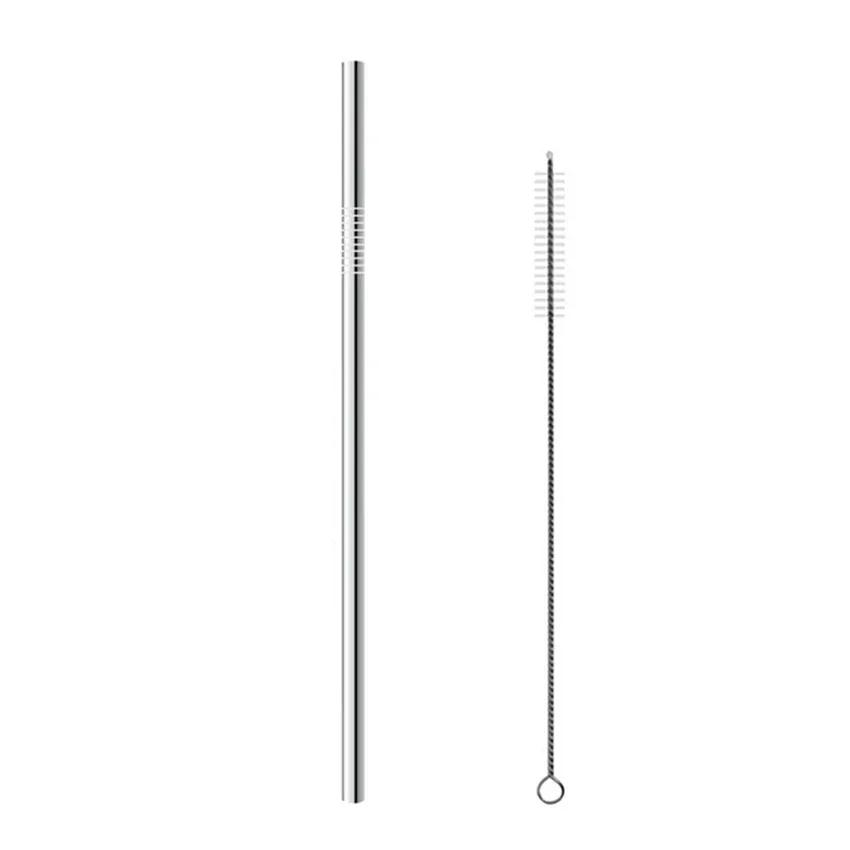 2/4/8Pcs Drinking Straw Reusable Straws with Cleaner Brush Set High Quality Eco Friendly Stainless Steel Metal Straw For Mugs