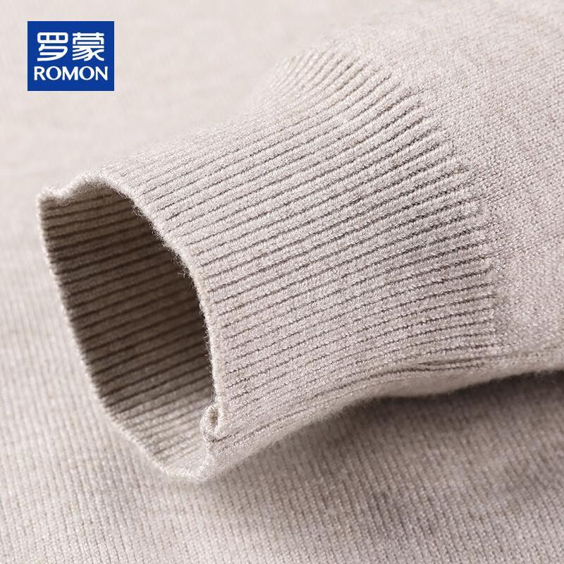 ROMON Men's Loose Fit Round Neck Knit Sweater