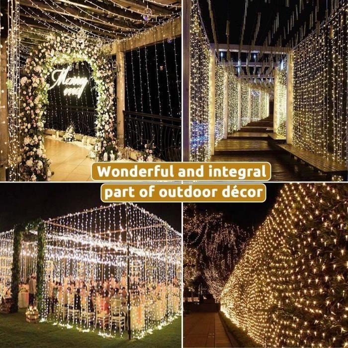 Světelný závěs - Dekofun - 600 LED - 6m x 3m - Teplá bílá - Vodotěsný IP65