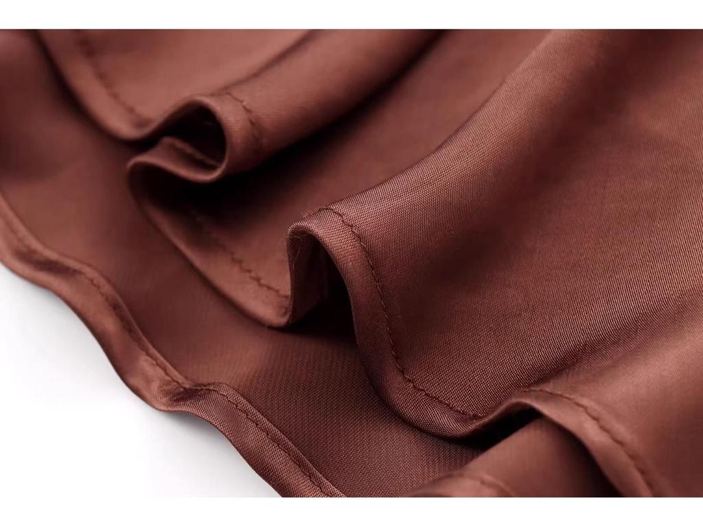 Vestido de Satén de Seda Europeo y Americano para Mujer, Delgado, sin Espalda