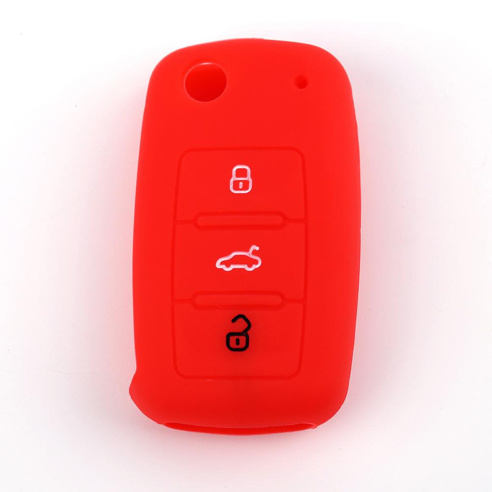 Suitable for Volkswagen Bora Santana Golf Car Silicone Key Cover Soft Rubber Key Bag Remote Control Protective Cover