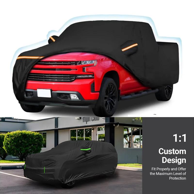 

Custom Outdoor Waterproof Car Covers For Chevrolet Silverado 1500 Crew Cab 6.6ft Bed Waterproof All Weather Pickup Truck Cover