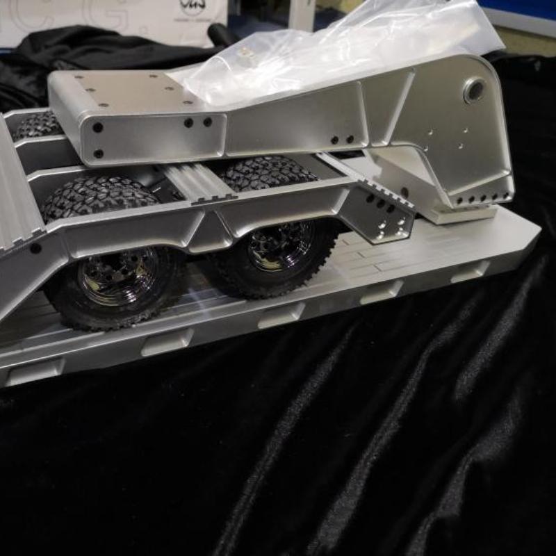 Przyczepa ze stopu aluminium do ładowarki hydraulicznej 1/14 RC do transportu płaskiego