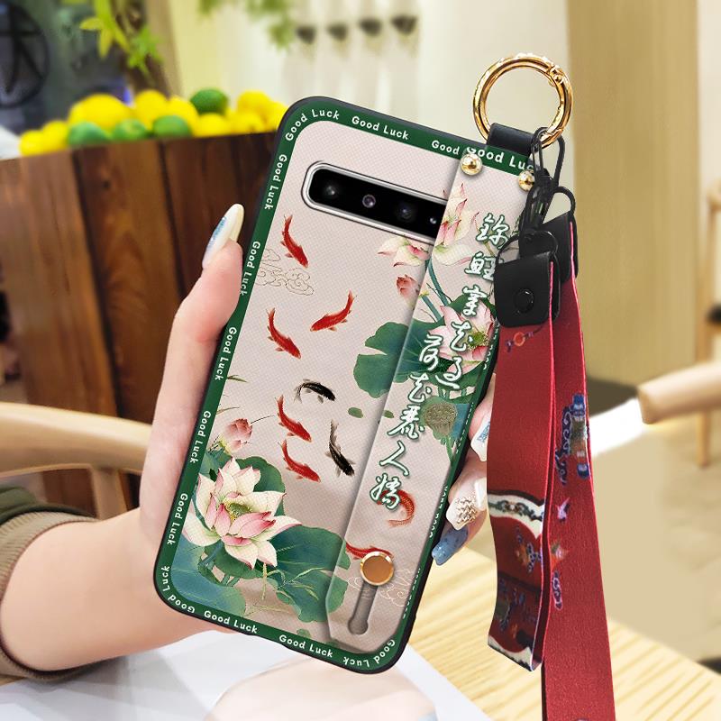 Silicone Chinese style Phone Case For Samsung Galaxy S10 5G/SM-G977N Waterproof Back Cover Lanyard Soft case Durable