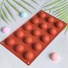 15 Holes Half Ball Sphere Round Silicone Mold 3D Brownie Pudding Mousse Chocolate Dessert Diy Baking Cake Decoration Tool