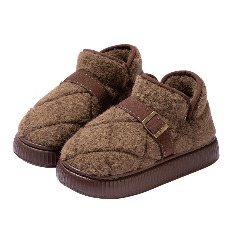 Women's Home Bootie Furry Slippers Warm Cozy Snow Boots with Fuzzy Plush Lined for Women Winter Non Slip House Shoes for Indoor Outdoor Short Boots