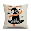 45x45cm Halloween Pillowcase Single Linen Pillowcase Waist Pillowcase for Living Room Sofa Car Home Decor