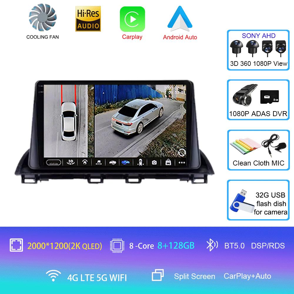 Android 14 Video Player Car Radio For Mazda 3 Axela 2013 - 2018 Multimedia Stereo Autoradio Carplay GPS Navigation 5G WIFI DSP
