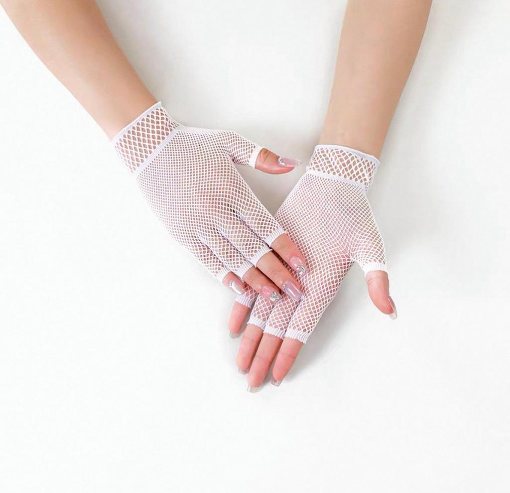 Sexy Half-Finger Mesh Gloves for Theme Parties & Halloween