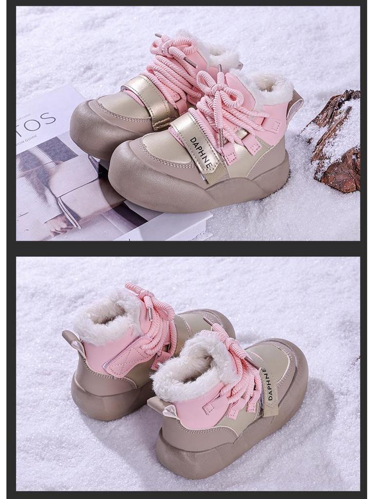 2025 Kids' Trendy Velvet Cotton Snow Boots for Older Girls - New Winter Arrivals