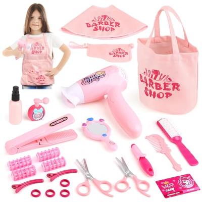Toy Makeup Set for Girls, Hair Salon Toy with Barber Scissors and Stylist Accessories, Ages 3, 4, 5, and 6. A Popular Pretend Play Gift for Girls, Bir