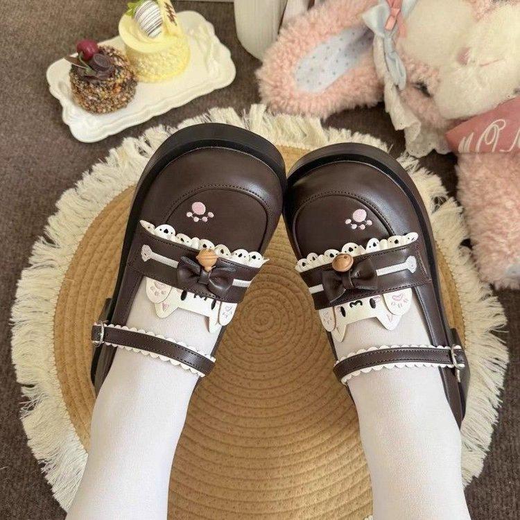 Kitten Beaded Sweet Cute Shoes Women's Autumn 2025 Explosion Japanese Flat-bottomed Sailor Suit Mary Jane Single Shoes