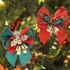 5/1Pcs Christmas Bows with Bells Mini Christmas Bowknot DIY Craft Gift Ornaments Xmas Tree Hanging Decor New Year Home Decor