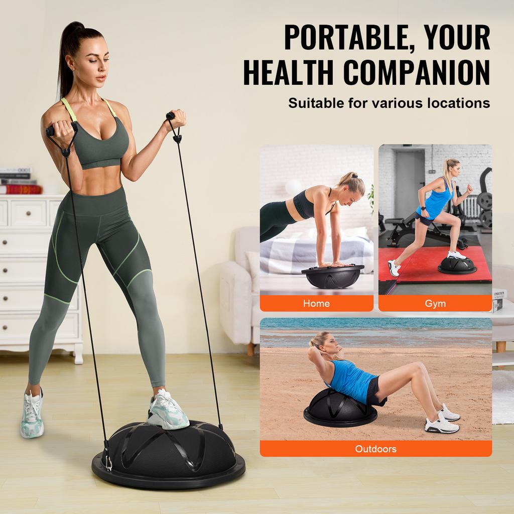 SucceBuy 23in Half Exercise Ball Trainer Balance Ball Trainer 660lbs Capacity Stability Yoga Ball for Home Gym Full Body Workout