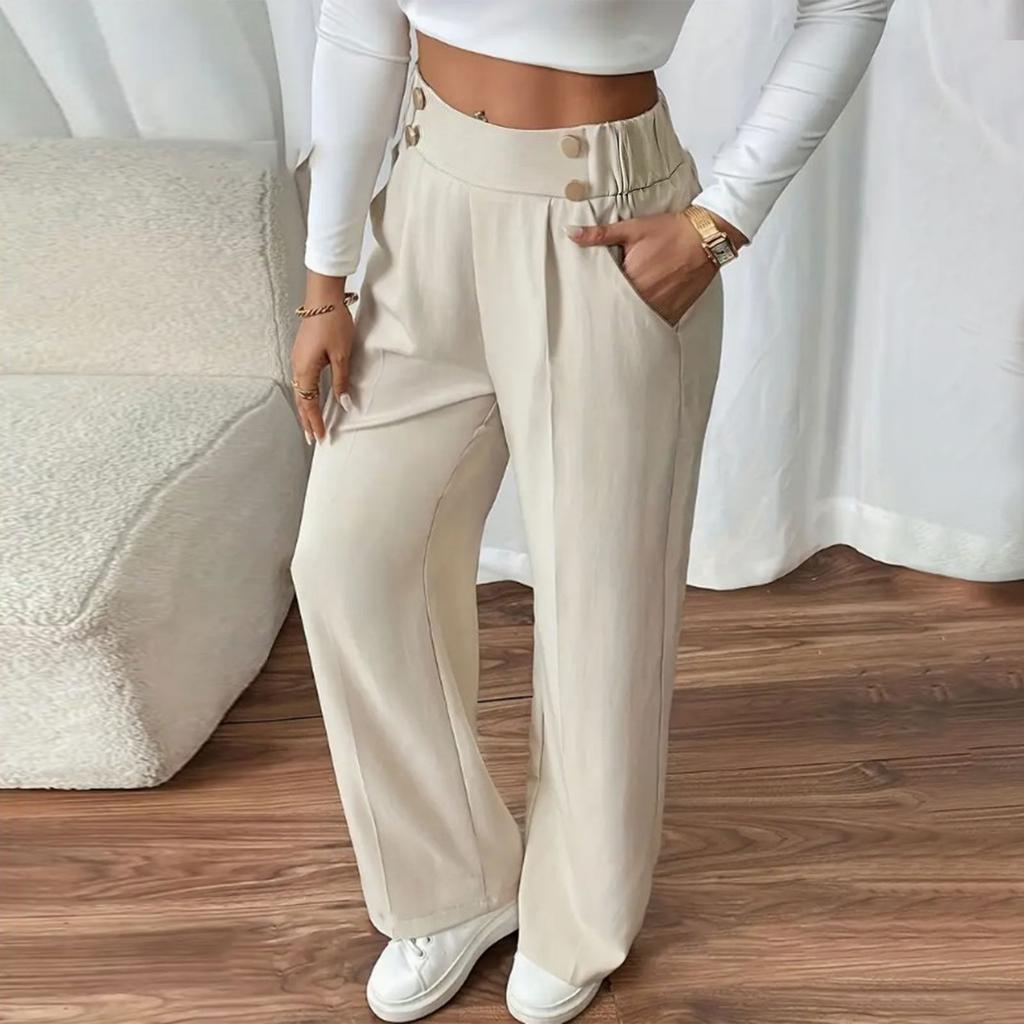 Women's Pants  With Pockets Business Work Casual Trousers Lightweight Caual Loose Trousers