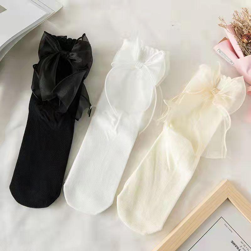 Women's Sock Spring Summer Antibacteria Bow Stud Sock Lovers Cute Princess Sent Gift For Boyfriend Lace Funny Sock Japanese Sock