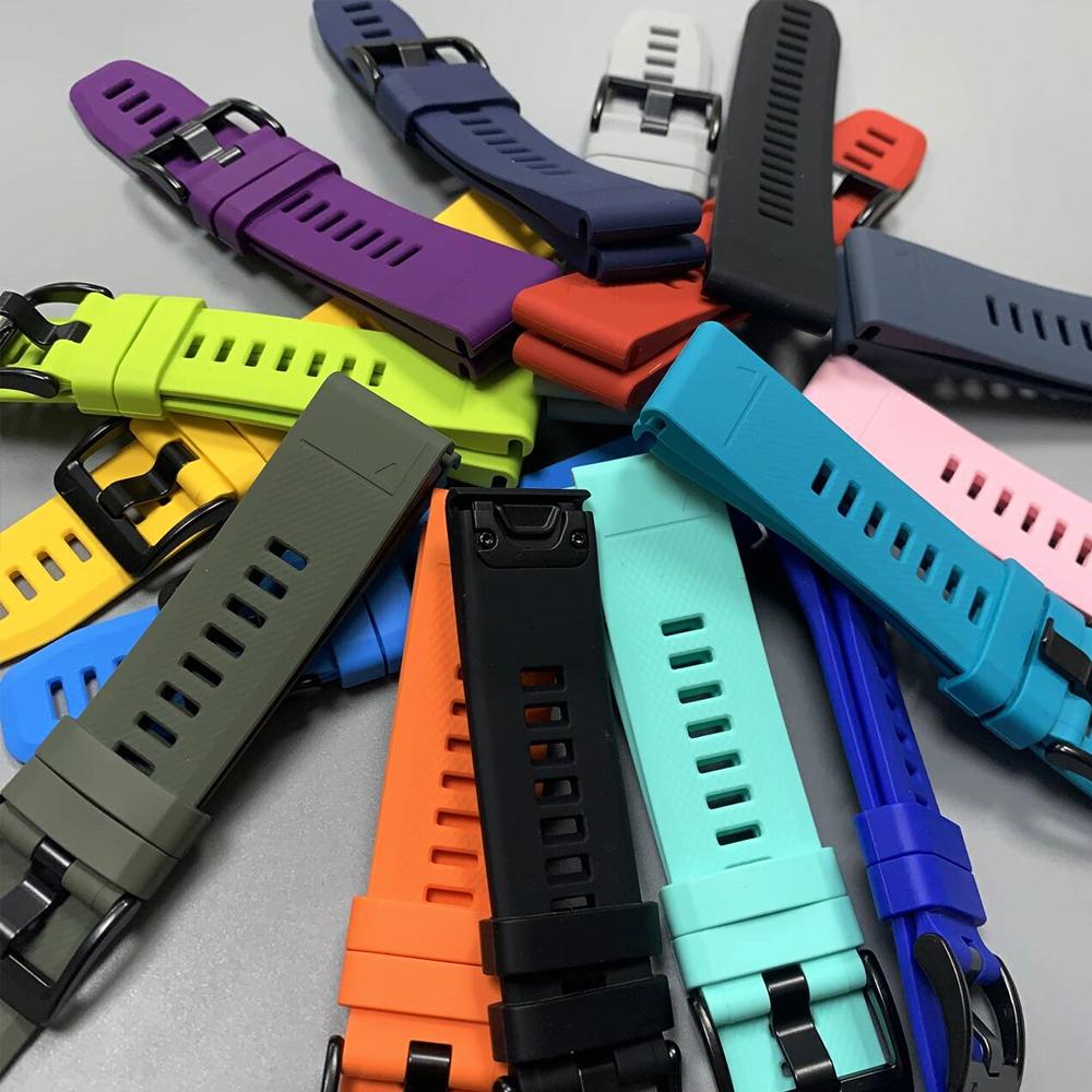 22 26mm Silicone Strap For Garmin Quatix 8/Tactix 8 7Pro/Fenix5 5x Puls 7 7x 6 6x 8 Pro 47mm 51mm/D2 Bravo Quick Fit Sports Band