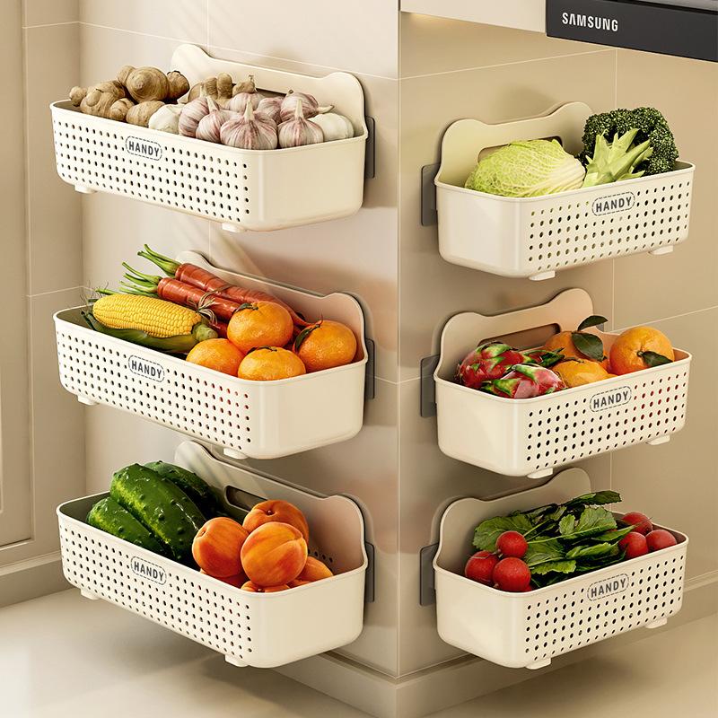 Kitchen Storage Rack, Home Bathroom Wall-mounted Condiment Without Drilling, Multi-purpose Washbasin Countertop, Draining and Storage Rack