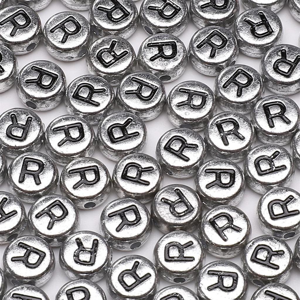 50Pcs Acrylic English Letter Beads For DIY Necklace Bracelet Earrings Jewelry Making Craft Accessories