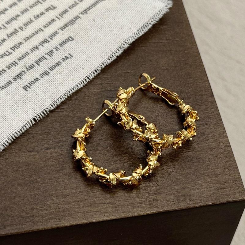 Luxury Shiny Zircon Twisted Hoop Earrings for Women Fashion Gold Color U Shaped Geometric Earrings Ear Accessories Party Zircon