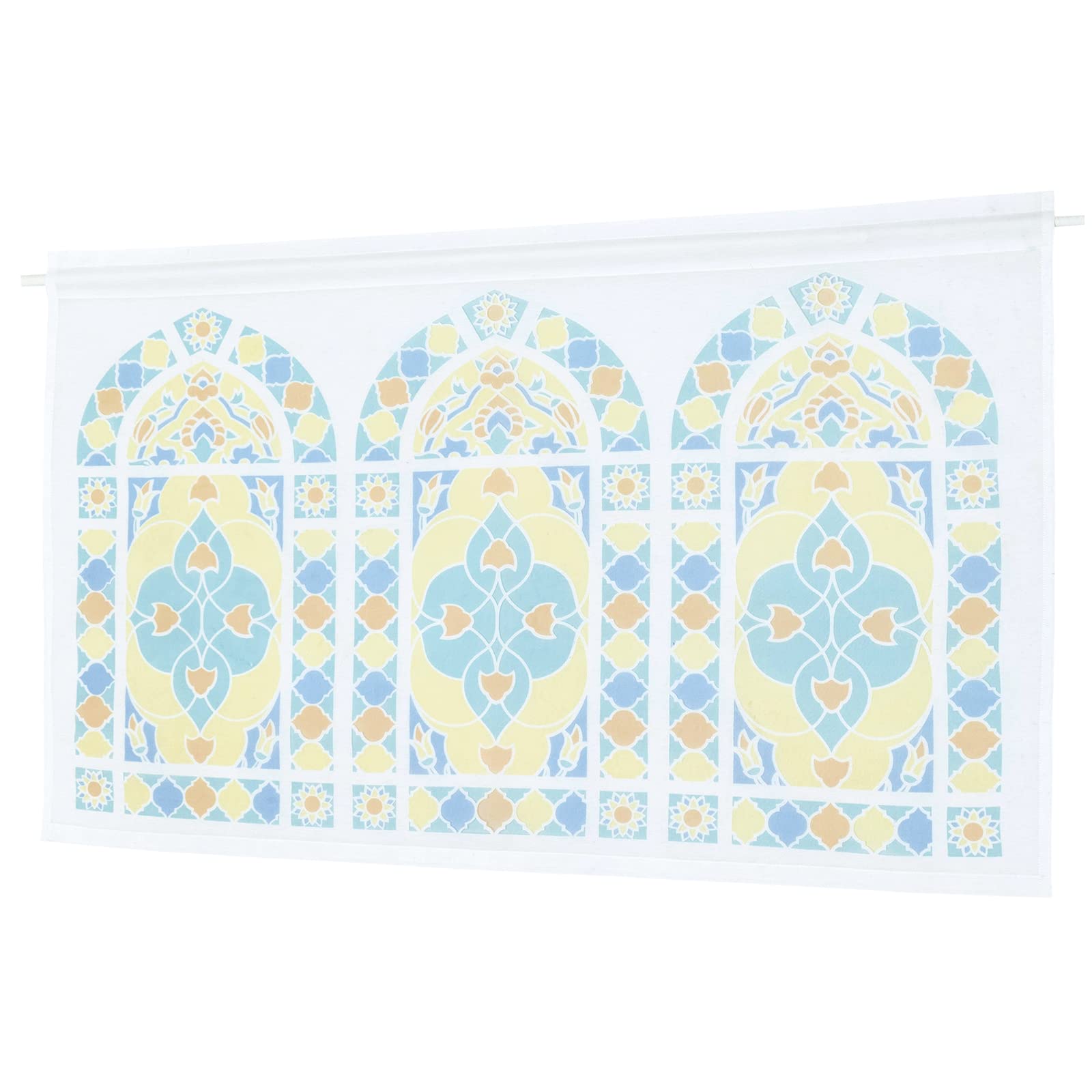 

TOMO CORPORATION Vitray Cafe 70cm for Small Openwork Stained Glass Pattern Curtain, Long, Windows, (Yellow)