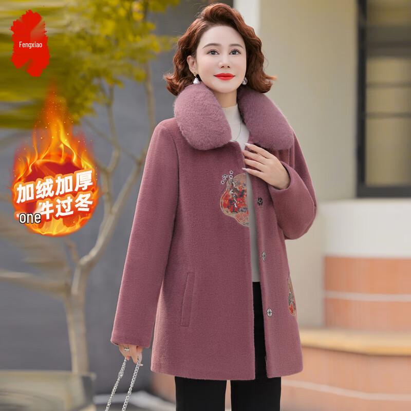 

Women s Floral Faux Mink Velvet Winter Wool Coat 3XL
