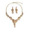 Elegant Crystal Gemstone Necklace & Earrings Set for Brides and Evening Dresses