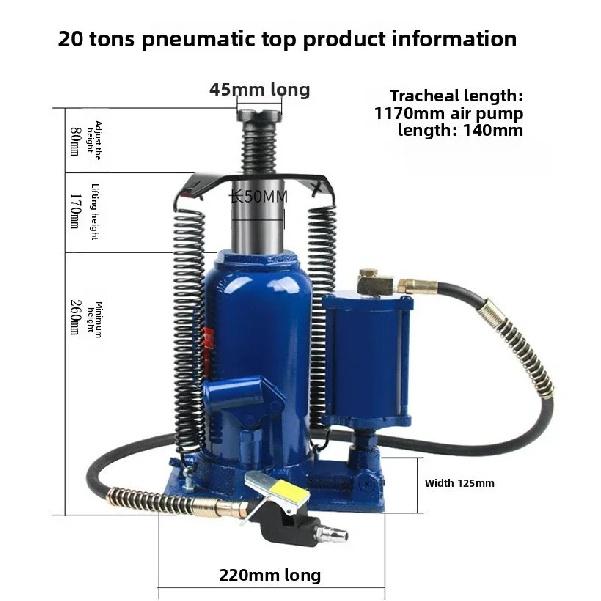 20 Ton Vertical Pneumatic Hydraulic Jack Air Compressor Compatible Labor-Saving Pneumatic Jack 20t pneumatic roof