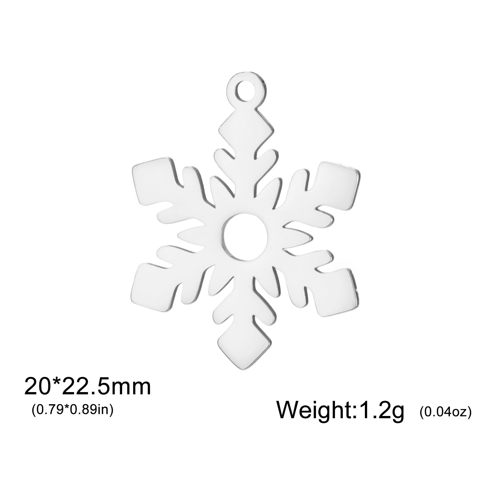 

Teamer 3pcs/Lot White And Gold Color Snowflake Stainless Steel Charms For Winter Christmas Necklace Bracelet Making Jewelry Gift