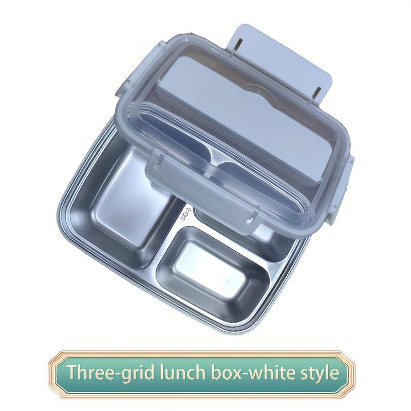 Leak-Proof Stainless Steel Lunch Box With 3/4 Compartments - Durable, Easy-Clean Bento Container For Students & Office Workers
