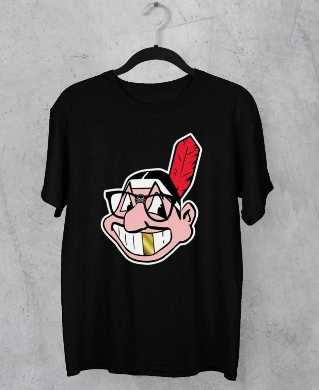 Логотип Cleveland Indians Мужская футболка Indians Черная футболка Все размеры S-5XL S