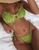 Damski strój kąpielowy z rozcięciem Seksowny strój kąpielowy wiązany po bokach Zestaw bikini z niską talią