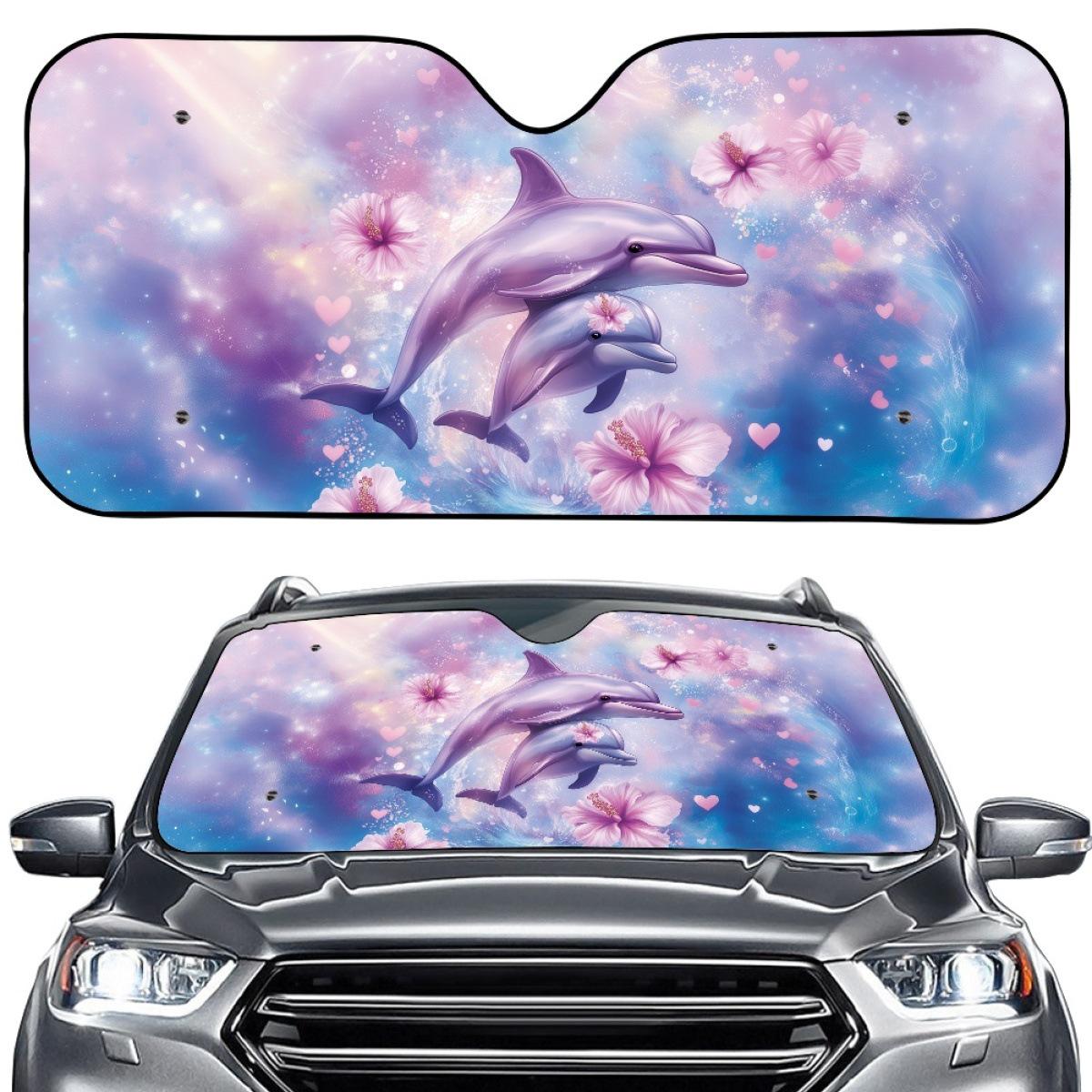 

Dolphin Print Car Windshield Sunshade - New Style One Size