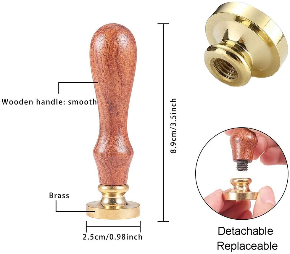 1pc DIY Scrapbook Brass Wax Seal Stamp and Wood Handle Sets Graduation Cap Golden 8.9x2.5cm Stamps: 25x14.5mm