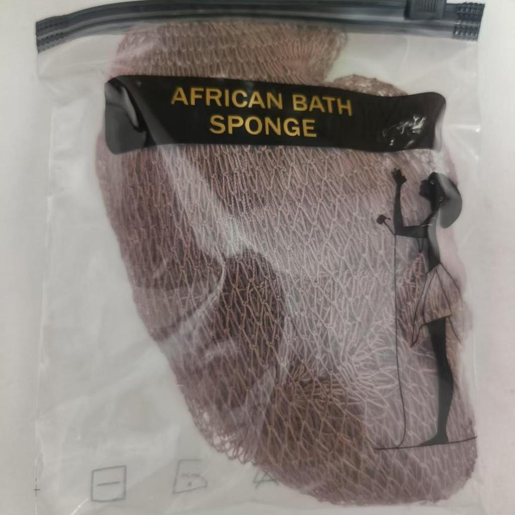 Afrikanisches Nylon-Peeling-Badetuch mit hoher Elastizität und langem Streifendesign.
