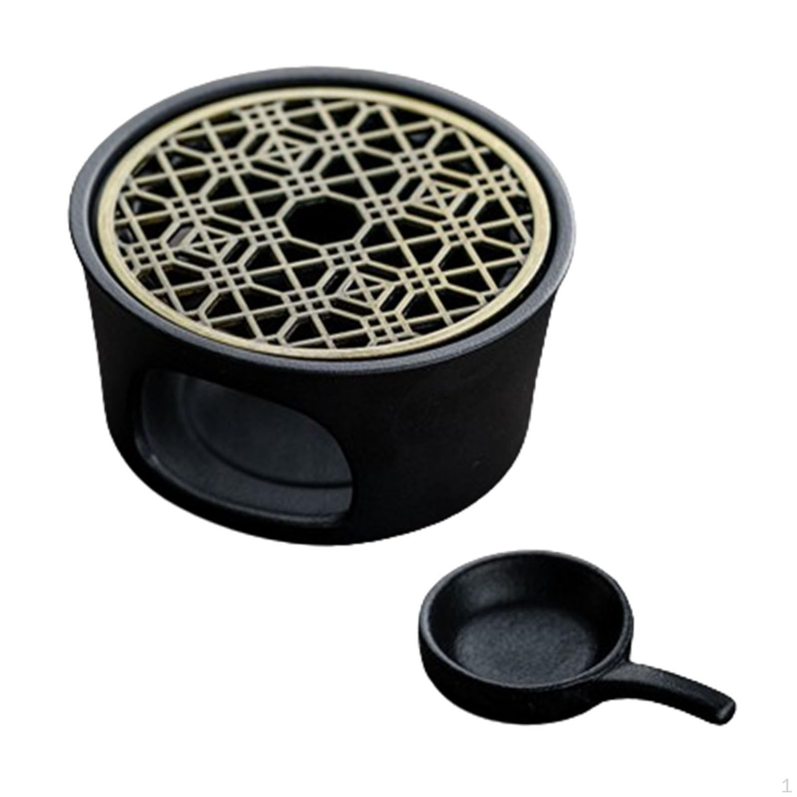 

Керамический чайник с подогревом для кипячения чая, кофе, молока с подсвечником для пикника чёрный