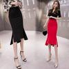 Women's High-Waisted Fishtail Pencil Skirt with Sexy Slit