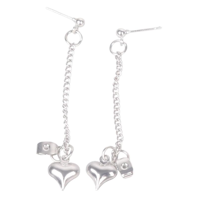 

Simple Heart Chain Drop Earrings Trend Long Tassels Ear Pendant for Women and Girls Silver Color Love Heart Ear Jewelry 1