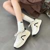 Women's Autumn New Leather Thick-soled Lightweight Height-increasing Jogging Shoes Casual Sports Simple White Shoes